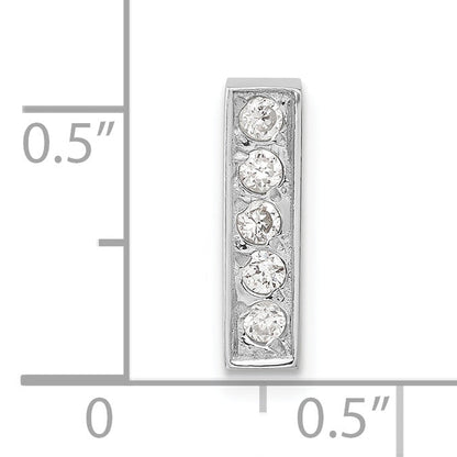 Sterling Silver Cz Initial I Charm