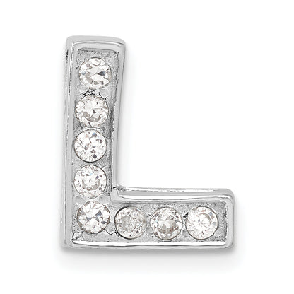 Sterling Silver Cz Initial L Charm