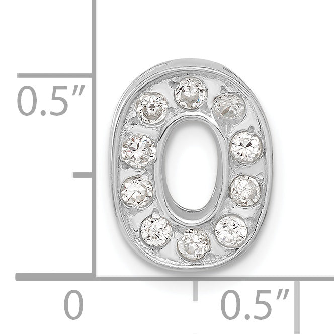 Sterling Silver Cz Initial O Charm