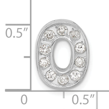 Sterling Silver Cz Initial O Charm