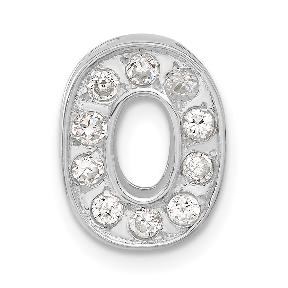 Sterling Silver Cz Initial O Charm