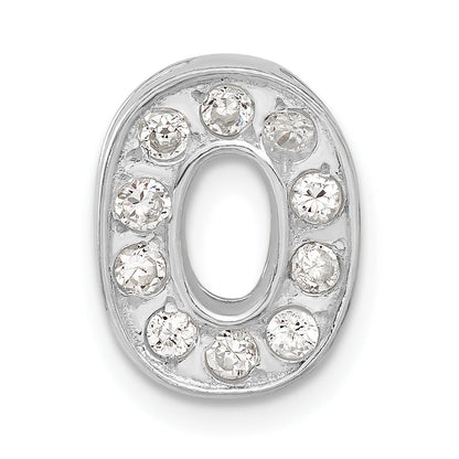 Sterling Silver Cz Initial O Charm