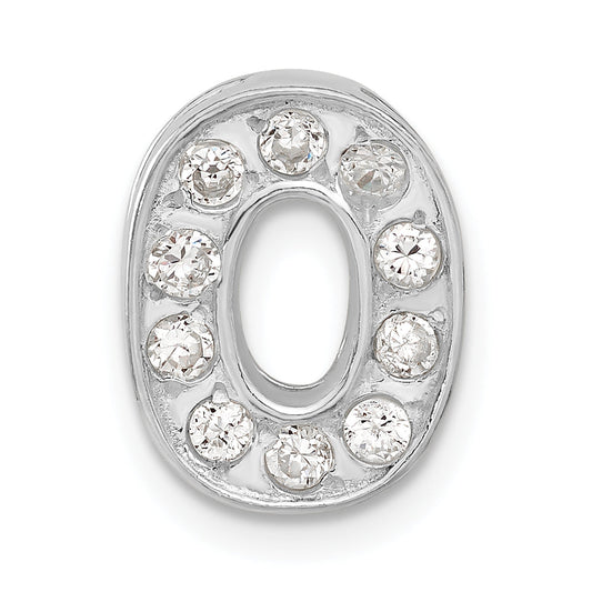 Sterling Silver Cz Initial O Charm