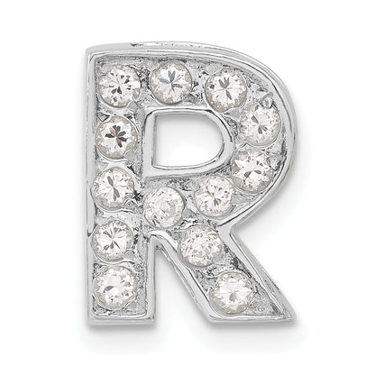 Sterling Silver Cz Initial R Charm