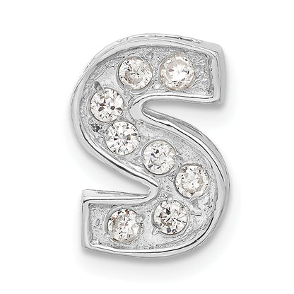 Sterling Silver Cz Initial S Charm