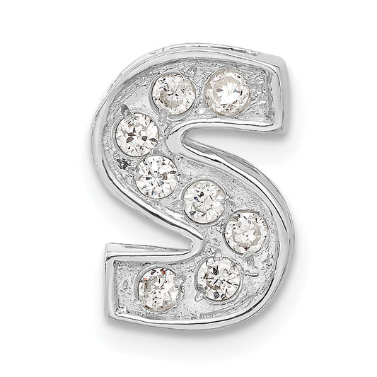 Sterling Silver Cz Initial S Charm