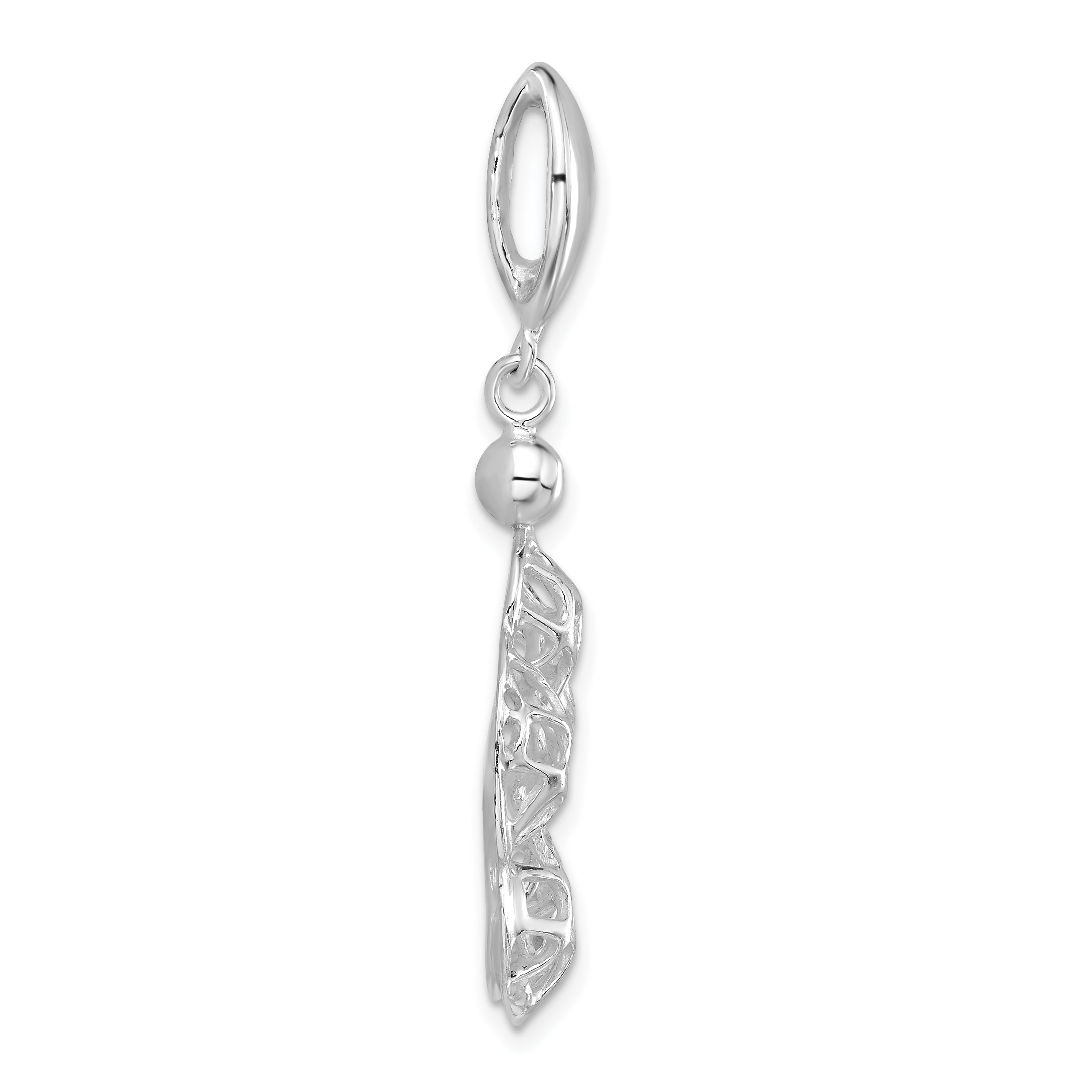 Sterling Silver Polished Fancy Flower Pendant