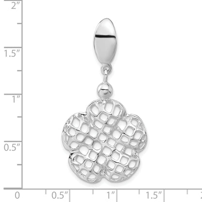 Sterling Silver Polished Fancy Flower Pendant