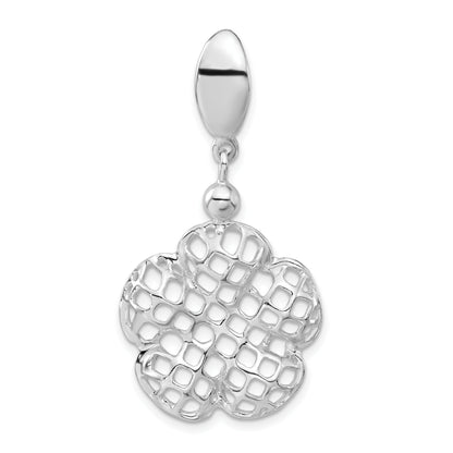 Sterling Silver Polished Fancy Flower Pendant