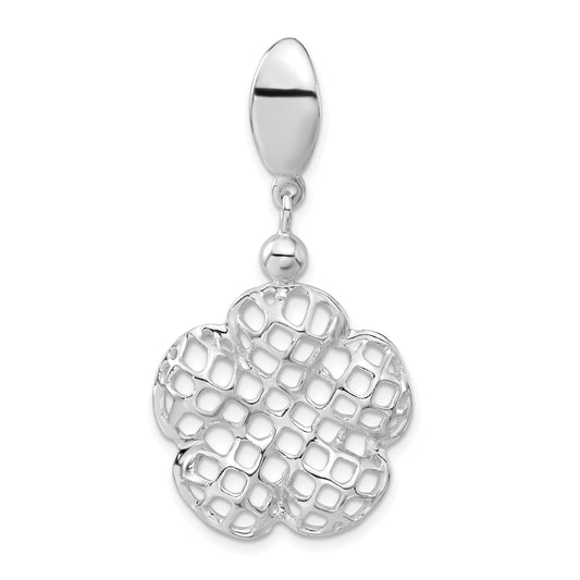 Sterling Silver Polished Fancy Flower Pendant