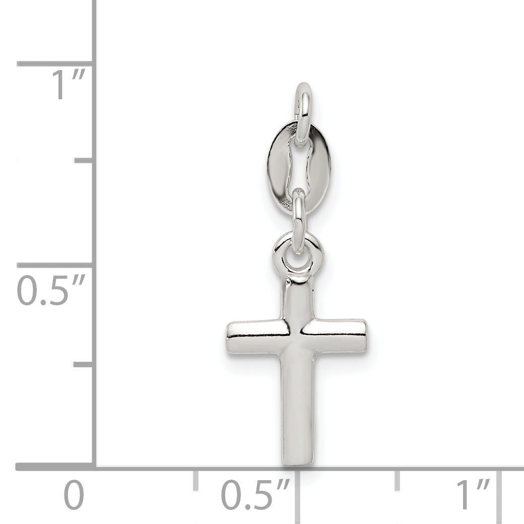 Sterling Silver Polished Cross Charm