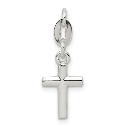 Sterling Silver Polished Cross Charm