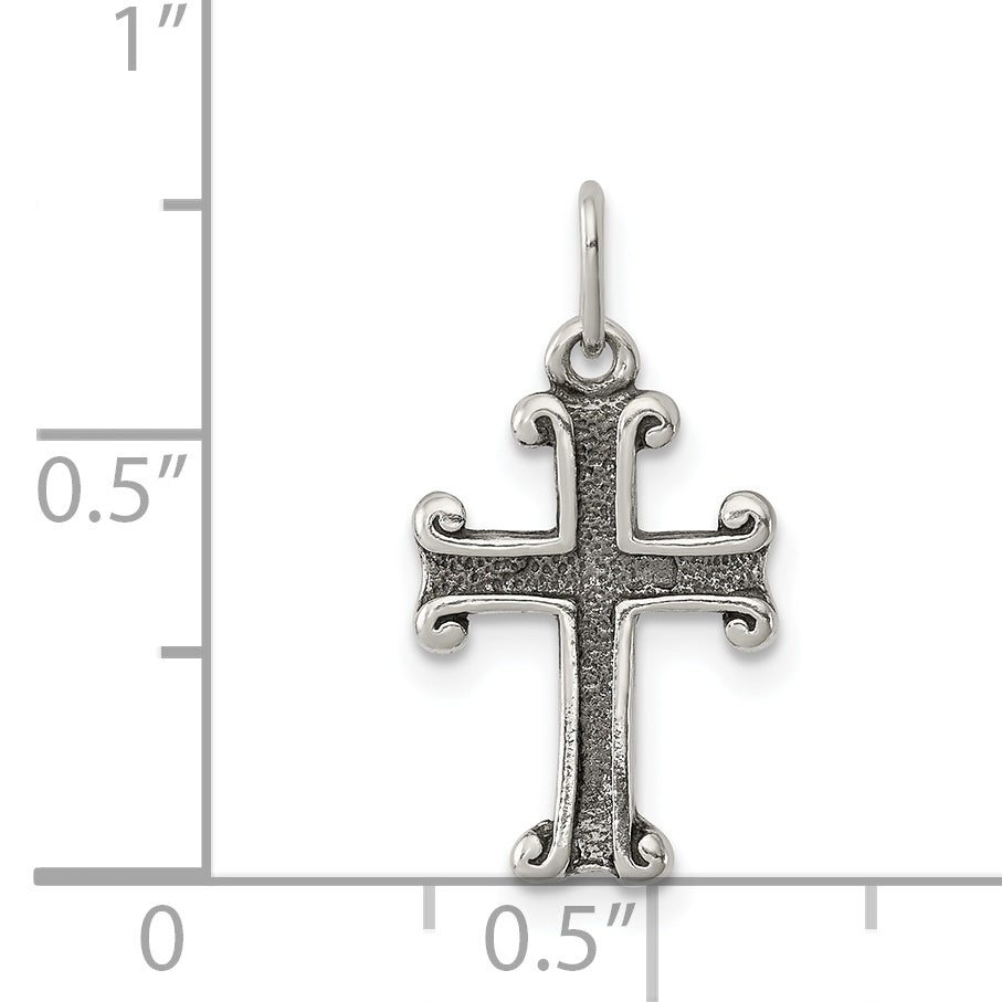 Sterling Silver Antiqued Cross Charm