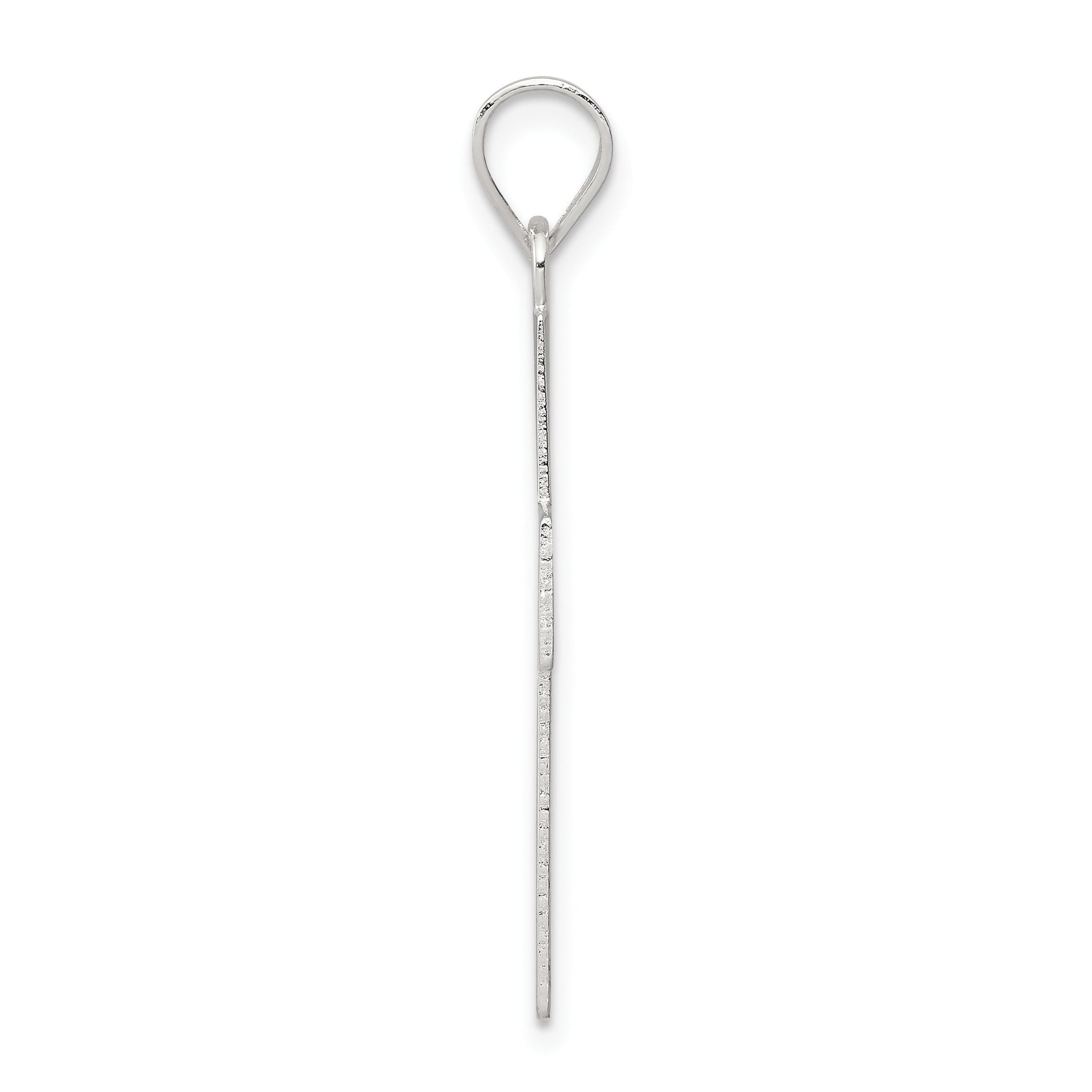 Sterling Silver Rhodium-Plated Polished Lords Prayer Cross Pendant