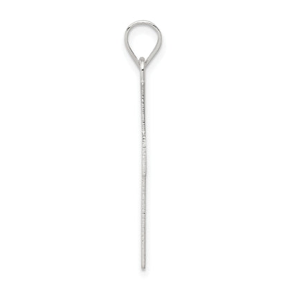 Sterling Silver Rhodium-Plated Polished Lords Prayer Cross Pendant