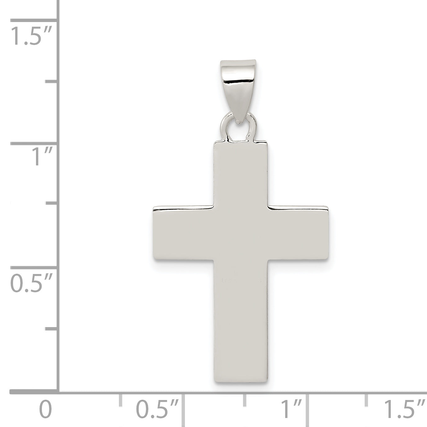 Sterling Silver Rhodium-Plated Polished Lords Prayer Cross Pendant