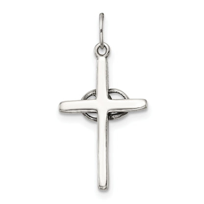 Sterling Silver Antiqued Wedding Cross Charm