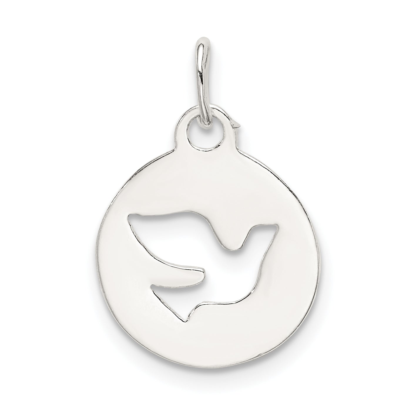 Sterling Silver Circle W/Dove Charm
