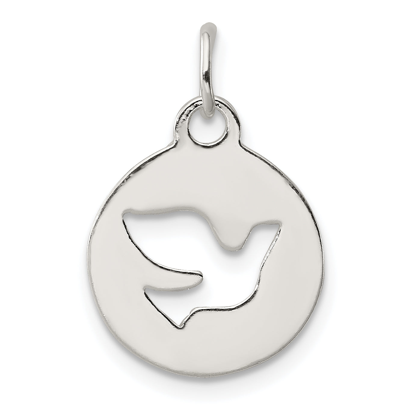 Sterling Silver Circle W/Dove Charm
