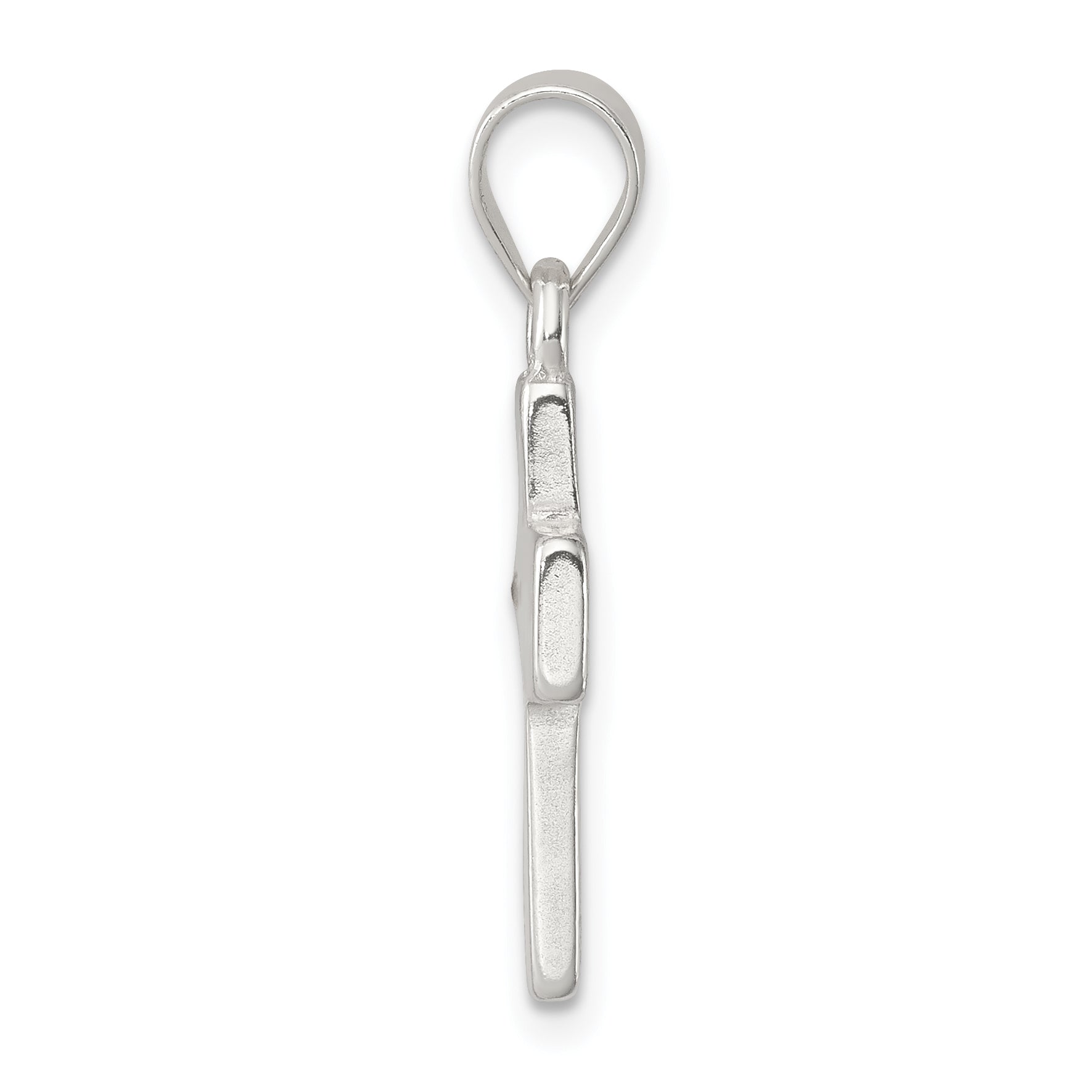 Sterling Silver Rhodium-Plated Enameled Mustard Seed Cross Pendant