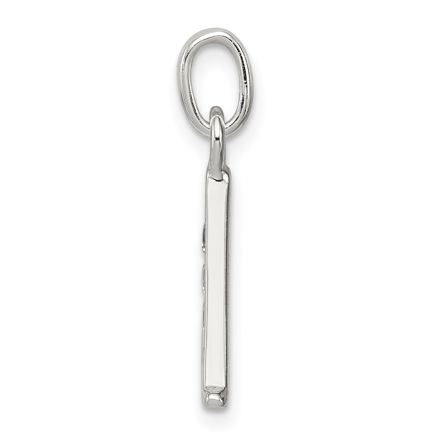 Sterling Silver White Cz Letter A Initial Pendant