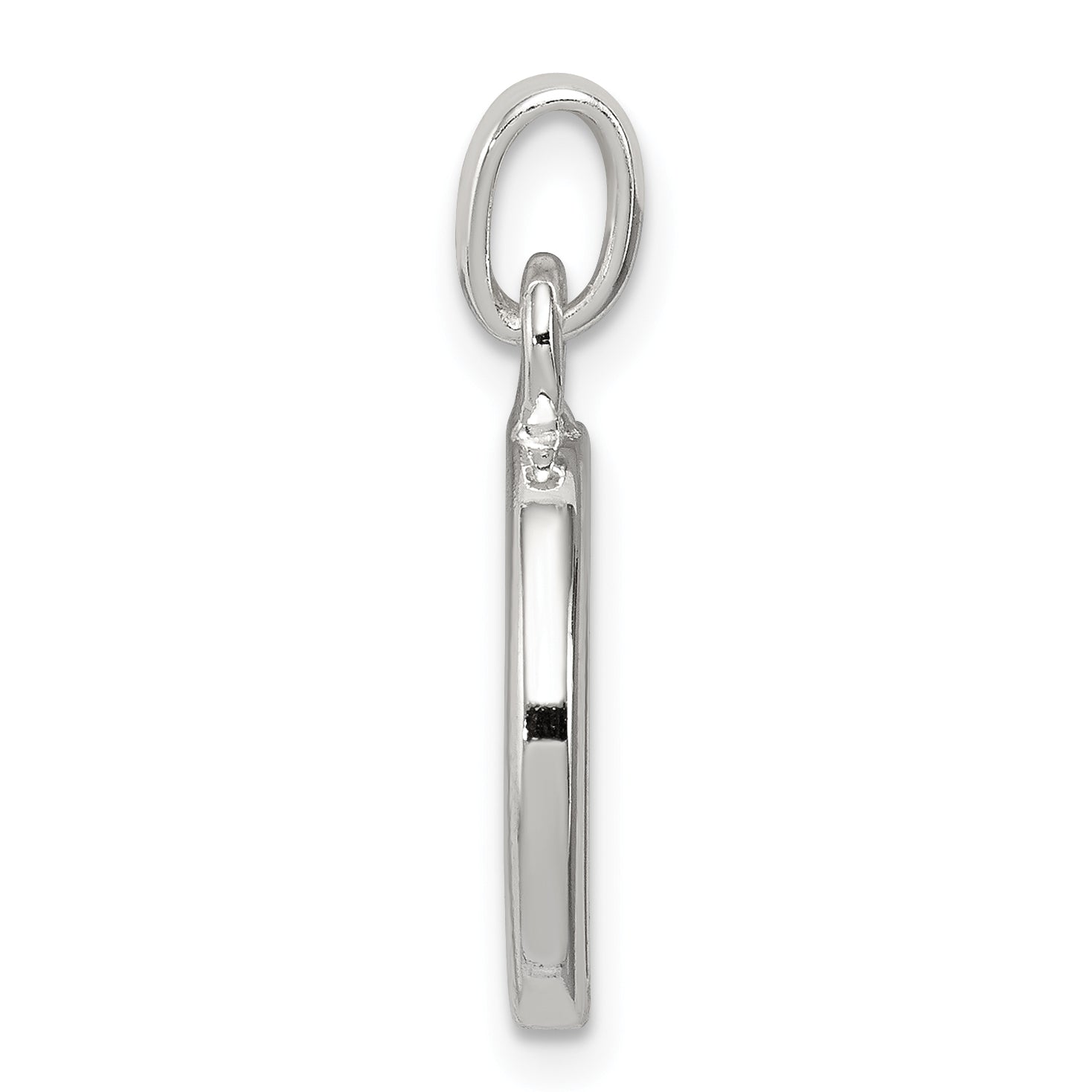 Sterling Silver White Cz Letter D Initial Pendant