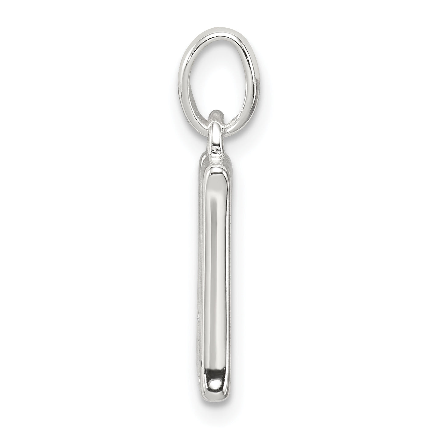 Sterling Silver White Cz Letter M Initial Pendant