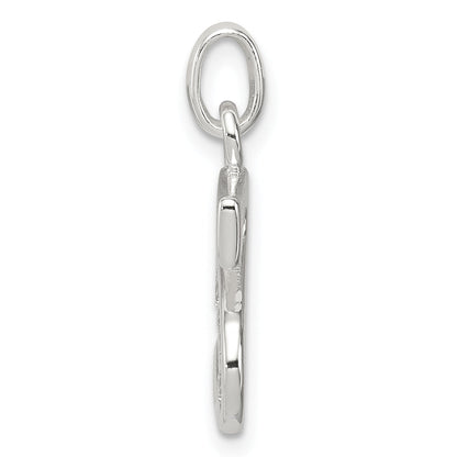 Sterling Silver White Cz Letter S Initial Pendant