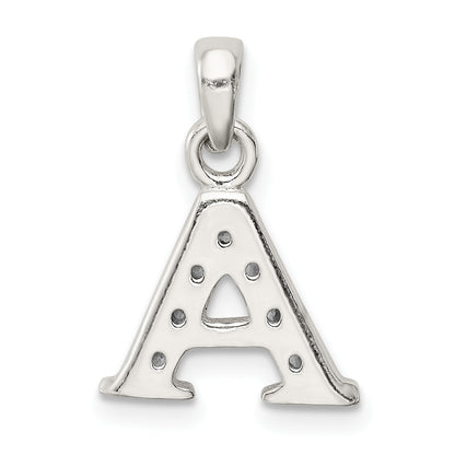 Sterling Silver Cz Letter A Initial Pendant