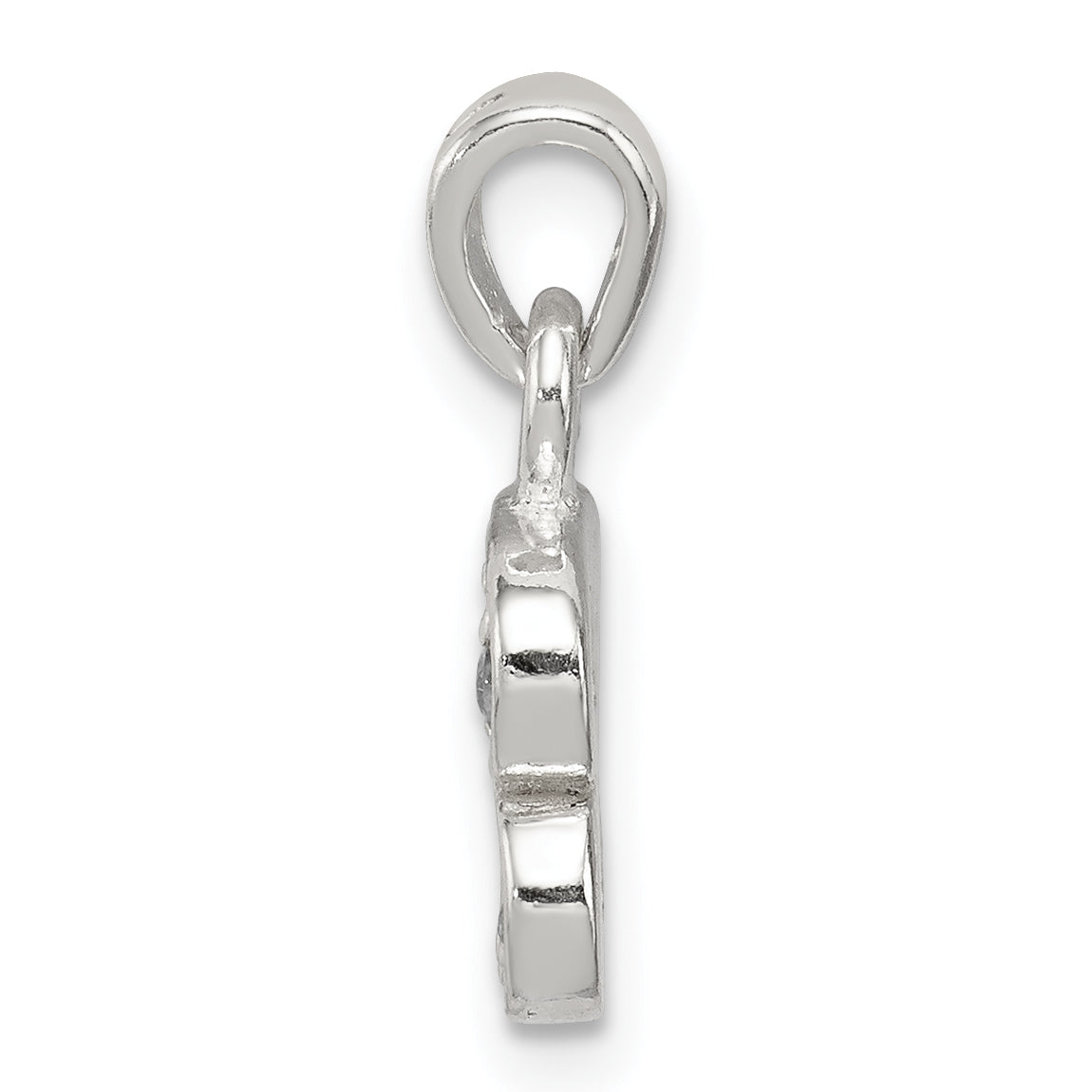 Sterling Silver Cz Letter B Initial Pendant