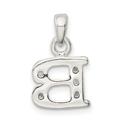 Sterling Silver Cz Letter B Initial Pendant