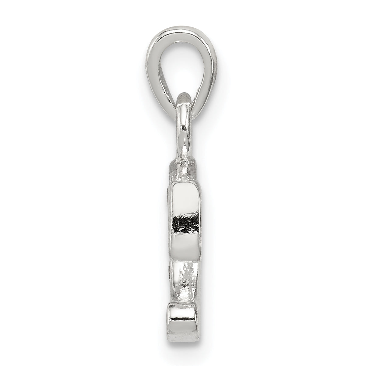 Sterling Silver Cz Letter C Initial Pendant