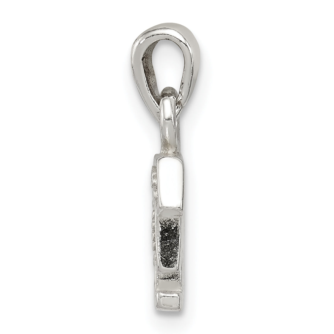 Sterling Silver Cz Letter F Initial Pendant