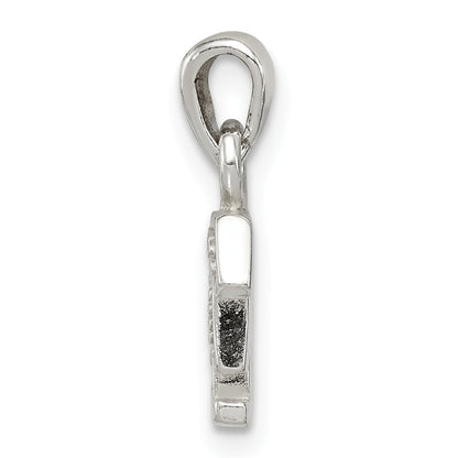 Sterling Silver Cz Letter F Initial Pendant