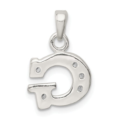 Sterling Silver Cz Letter G Initial Pendant