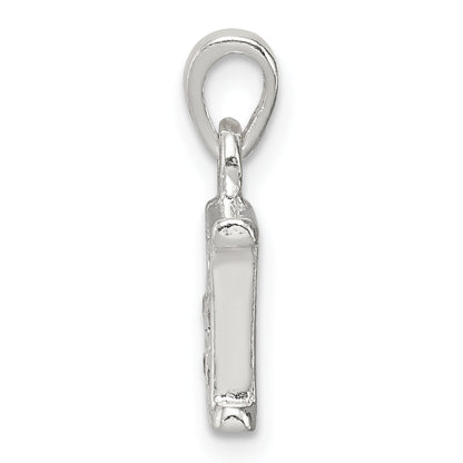 Sterling Silver Cz Letter H Initial Pendant