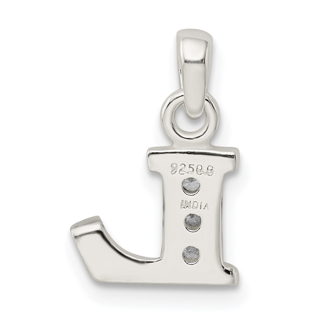Sterling Silver Cz Letter L Initial Pendant