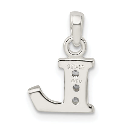 Sterling Silver Cz Letter L Initial Pendant