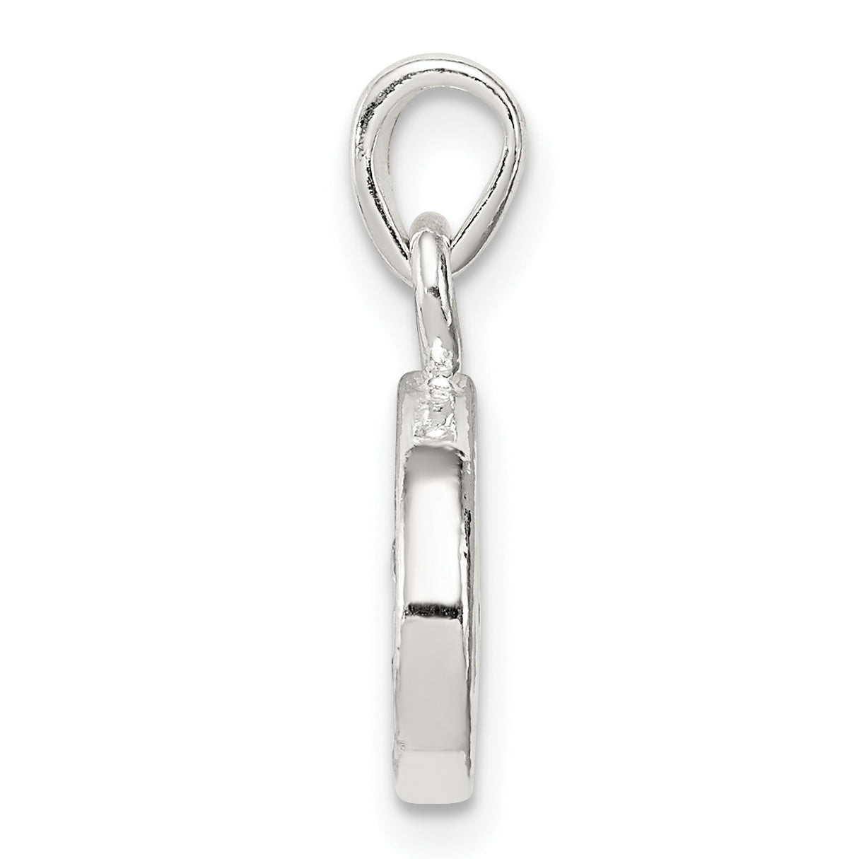 Sterling Silver Cz Letter O Initial Pendant