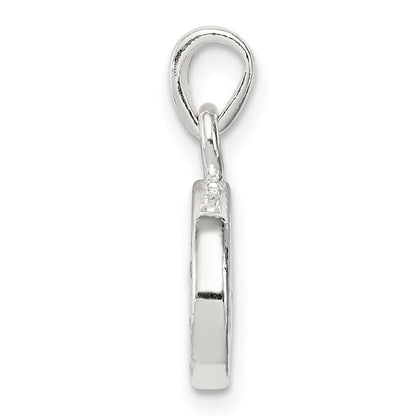 Sterling Silver Cz Letter O Initial Pendant