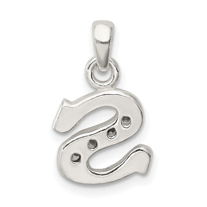 Sterling Silver Cz Letter S Initial Pendant