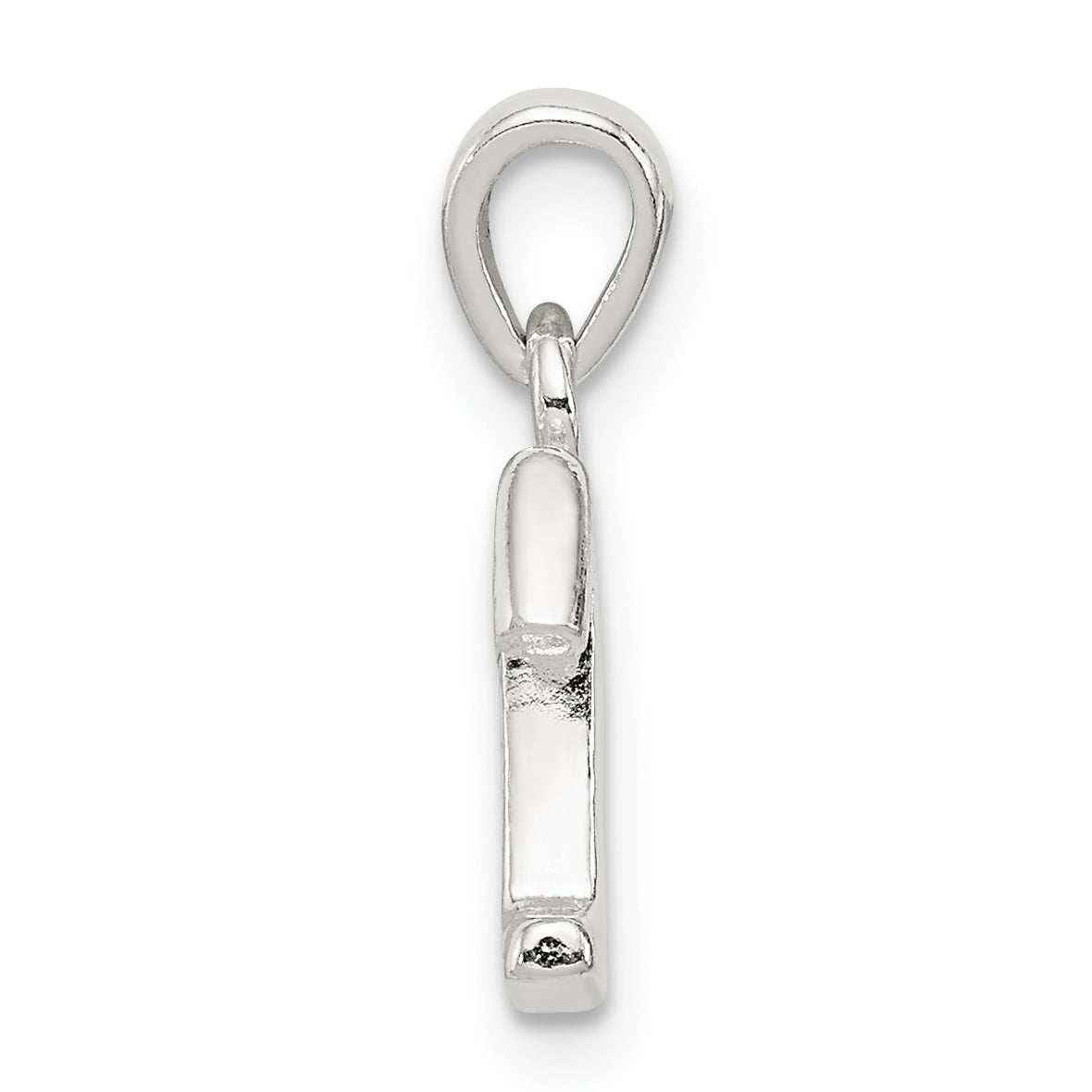 Sterling Silver Cz Letter T Initial Pendant