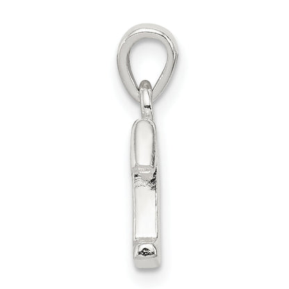 Sterling Silver Cz Letter T Initial Pendant