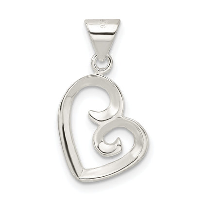 Sterling Silver Polished Fancy Swirl Heart Pendant
