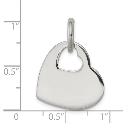 Sterling Silver Heart W/Cut Out Charm