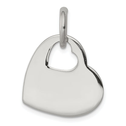 Sterling Silver Heart W/Cut Out Charm
