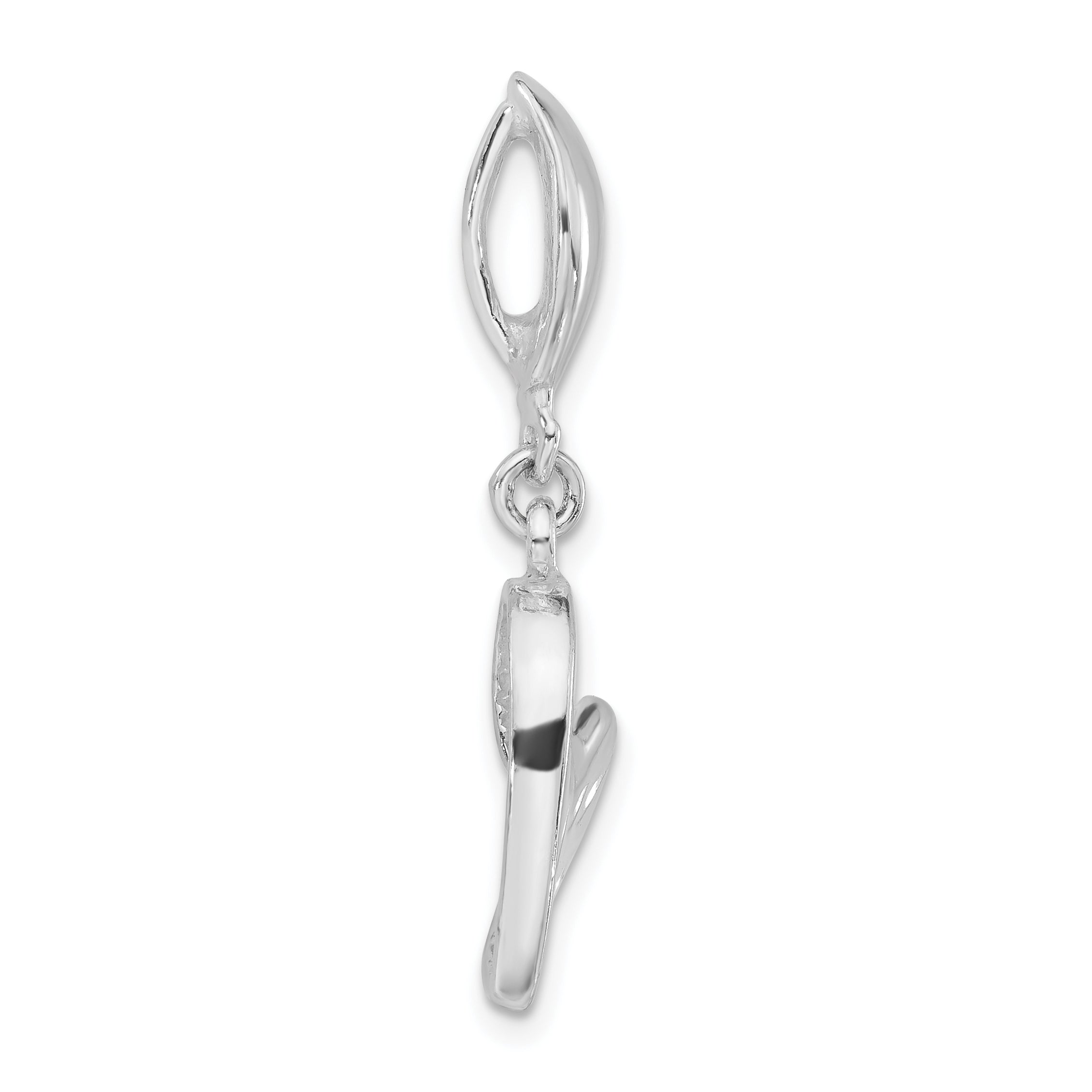 Sterling Silver Polished Diamond-Cut Fancy Heart Pendant
