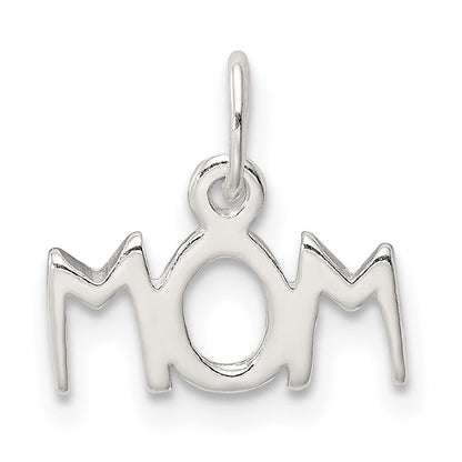 Sterling Silver Polished Mom Charm