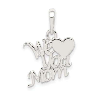 Sterling Silver Polished We Love You Mom Pendant