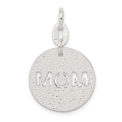 Sterling Silver Polished Circle Mom Charm